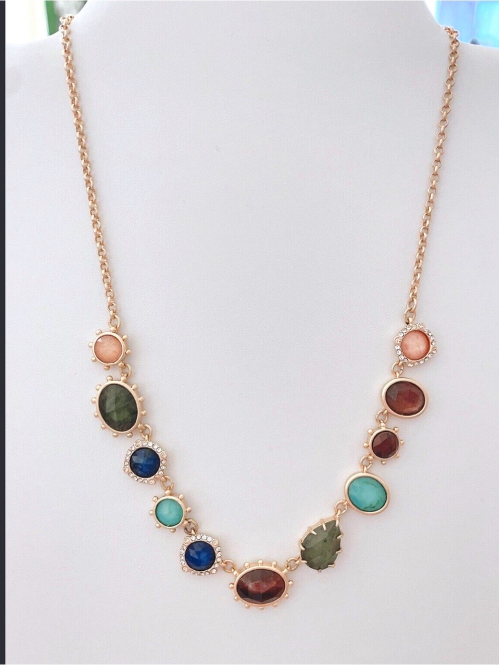 Gold Multistone Pendant Necklace - Women Jewelry